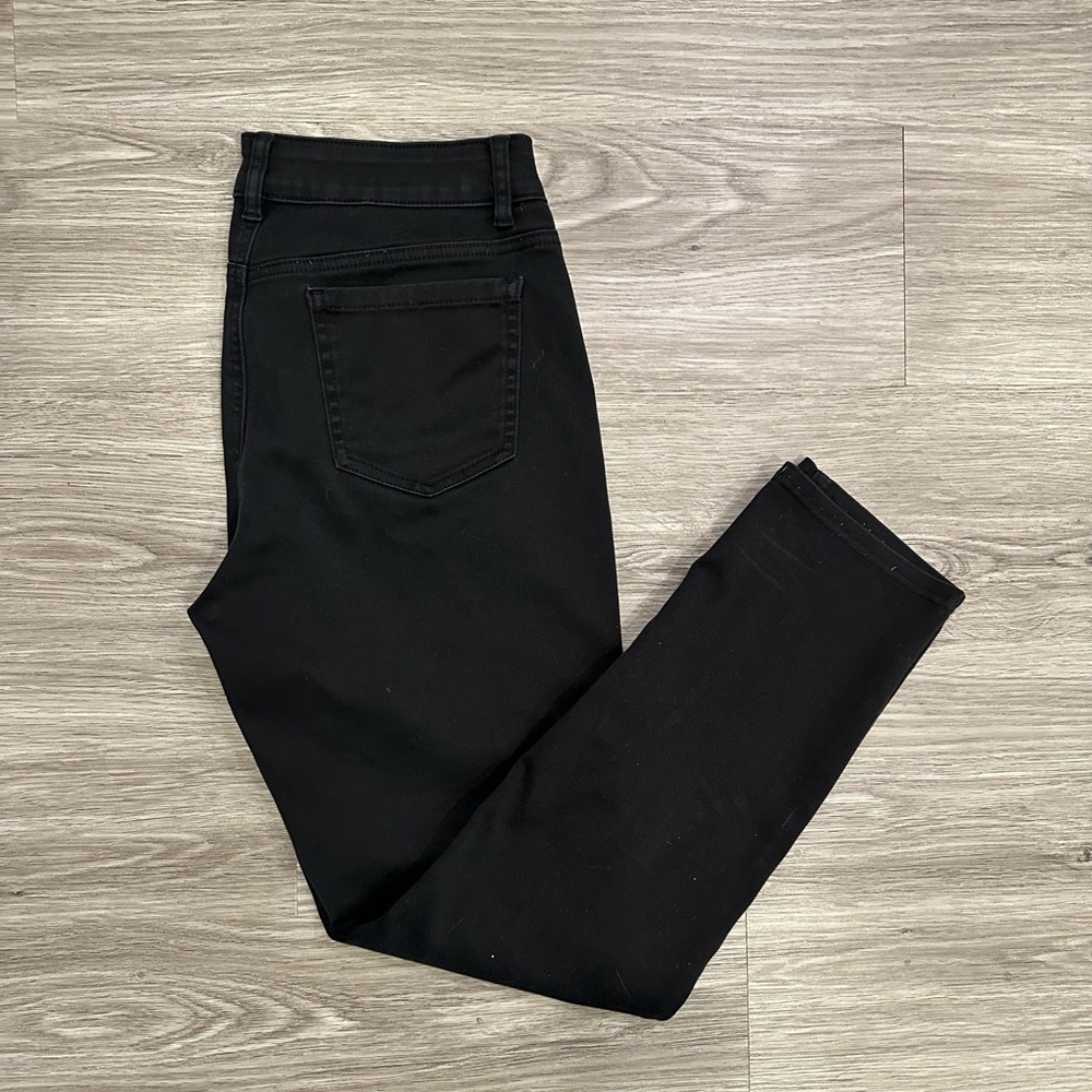 Nygard Women’s Mid Rise Straight Leg Pull On Black Jeans Size 10